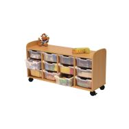 Meuble hauteur 74 cm 4 colonnes avec bacs - Manutan Expert