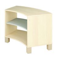 Meuble incurvé Confetti avec pieds 1 étagère bouleau/gris