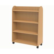 Meuble présentoir sur roulettes 3 tablettes hêtre Oscar
