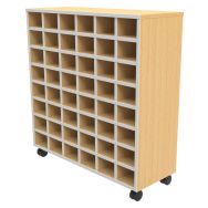 Meuble range serviettes 48 cases mélaminé sur roulettes