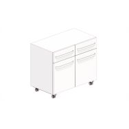 Meuble sous-paillasse avec 2 tiroirs - 2 portes - Asem