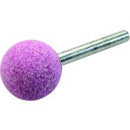 Meule tige Ø6x40 mm corindon rose spherique - Ø16 mm