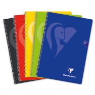 Mimesys cahier spiralé carte souple Folio 21,5x31cm 160p Q.4x4 + marge couleurs VIVES assorties