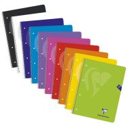 Mimesys cahier spiralé polypro 22,5x29,5cm 240p Q.5x5 cadré perfo 4 trous 5 couleurs de bandes couleurs VIVES assorties