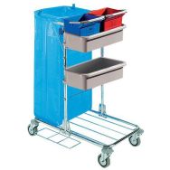 Mini-chariot de travail chromé 2 x 6 L Bleu