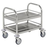 Mini chariot inox 2 plateaux