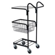 Mini chariot noir avec plateau et panier - capacité 50 kg