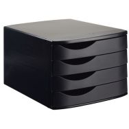 Module Class'Box recyclé - 4 tiroirs - A poser - Noir