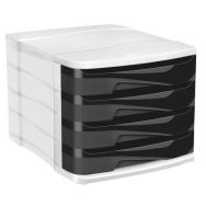 Module de classement Cepbox - 4 tiroirs, Tiroir coloris : Noir