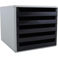 Module de classement avec 5 tiroirs Eco desk noir gris -Sign