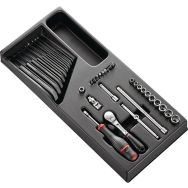 Module de douilles 1/4 pouces 6 pans métriques - 36 pièces
