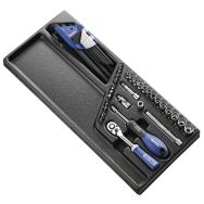 Module de douilles et accessoires 1/4  métriques - 45 pièces