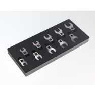 Module mousse 1/3 de 10 embouts crowfoot 3/8'' en mm