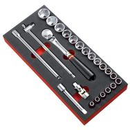 Module mousse cliquet douilles 1/2''