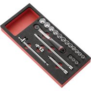 Module mousse cliquet douilles avec augmentateur 3/8 ''