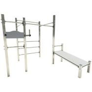 Module streetworkout avec table abdos - scellement direct