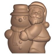 Moule Père-noël et bonhomme de neige 2 empreintes