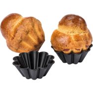 Moule à brioche à 12 côtes Exoglass - Lot de 24 - 7 cm