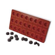 Moule flexible 24 empreintes framboise