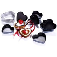 Moule tartelette cannelé en coeur Exopan - Lot de 12 - 9 cm