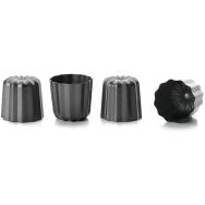 Moules cannelés x 4 moka 6cm