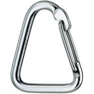 Mousqueton delta 80mm en inox pour sangle de 40mm