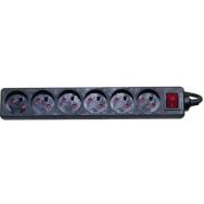 Multiprise 6 prises avec interrupteur noire - 1,5 m