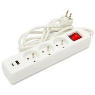 Multiprise NF avec interrupteur - 3 à 5 prises et USB - Velamp