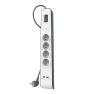Multiprise parafoudre secteur et USB avec cordon d'alimentation Belkin