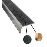 Nez de marche adh. alu/PVC intérieur 3 m x 39 x 23 mm noir