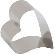 Nonnette coeur décentré en inox - Lot de 4 - 7x6x4,5 cm