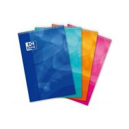 OXFORD Bloc-Notes Lagoon A4+ Grands Carreaux Seyès 160 Pages Reliure Intégrale Couverture Polypro Coloris Assortis