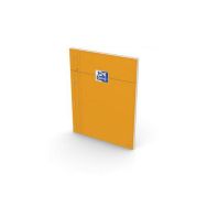 OXFORD Bloc-Notes Perforé Orange A4+ Grands Carreaux Seyès 80 Feuilles Agrafées Côté Couverture Carte Enduite Orange