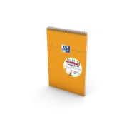 OXFORD Bloc-Notes Perforé Orange A4+ Petits Carreaux 5mm 80 Feuilles Reliure Intégrale Couverture Carte Enduite Orange