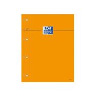 OXFORD Bloc-Notes Perforé Orange A4+ Petits Carreaux 5mm Margés 80 Feuilles Agrafées Côté Couverture Carte Enduite Orange