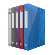 OXFORD Boîte Capacité Standard Hawaï 24x32cm Dos 40mm avec Elastique Couverture Polypro Coloris Assortis