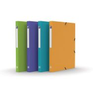 OXFORD Boîte Capacité Standard Memphis 24x32cm Dos 25mm avec Elastique Couverture Polypro Coloris Assortis