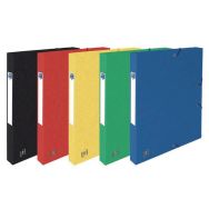 OXFORD Boite Capacité Standard Top File+ 24x32cm Dos 25mm avec Elastique Couverture Carte Coloris Assortis