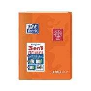 OXFORD Cahier EasyBook 17x22cm Grands Carreaux Seyès 48 Pages Agrafées Couverture Polypro Coloris Assortis