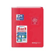 OXFORD Cahier EasyBook 17x22cm Grands Carreaux Seyès 96 Pages Agrafées Couverture Polypro Coloris Assortis
