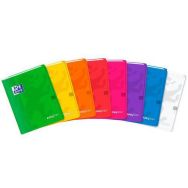 OXFORD Cahier EasyBook 17x22cm Petits Carreaux 5mm Margés 96 Pages Agrafées Couverture Polypro Coloris Assortis