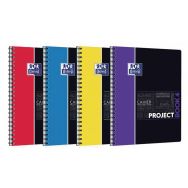 OXFORD Cahier Etudiants ProjectBook A4+ Petits Carreaux 5mm 200 Pages Reliure Intégrale Couverture Polypro Coloris Assortis