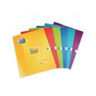 OXFORD Cahier Infinium 24x32cm Grands Carreaux Seyès 96 Pages Agrafées Couverture Synthétique Coloris Assortis