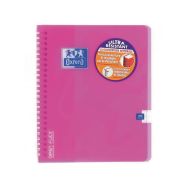 OXFORD Cahier OpenFlex 17x22cm Grands Carreaux Seyès 180 Pages Reliure Intégrale Couverture Polypro Coloris Assortis