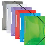 OXFORD Chemise 3 Rabats Hawaï A4 avec Elastique Couverture Polypro Coloris Assortis