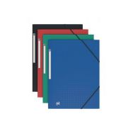 OXFORD Chemise 3 Rabats Memphis A4 avec Elastique Couverture Polypro Coloris Assortis