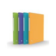 OXFORD Classeur Memphis A4 Dos 20mm 4 Anneaux Ronds Couverture Polypro Coloris Assortis
