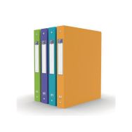 OXFORD Classeur Memphis A4 Dos 40mm 4 Anneaux Ronds Couverture Polypro Coloris Assortis