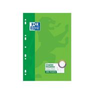 OXFORD Copies Doubles A4 Grands carreaux Seyès 400 Pages Etui Carte Vert
