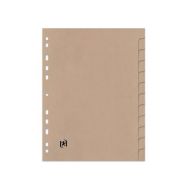 OXFORD Intercalaires Neutres Touareg A4 12 Positions Carte Recyclée Epaisseur 265g Beige Naturel